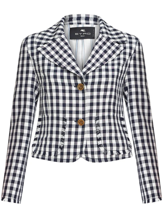 Gingham-Check Short Jacket