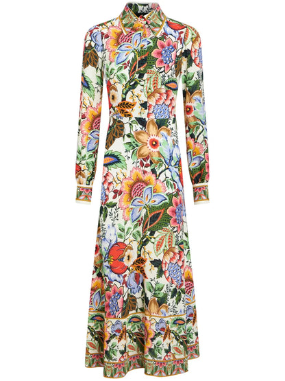 Floral-Print Maxi Shirt Dress