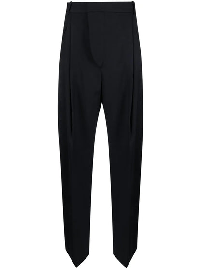 Pleat-Detailing Wide-Leg Trousers