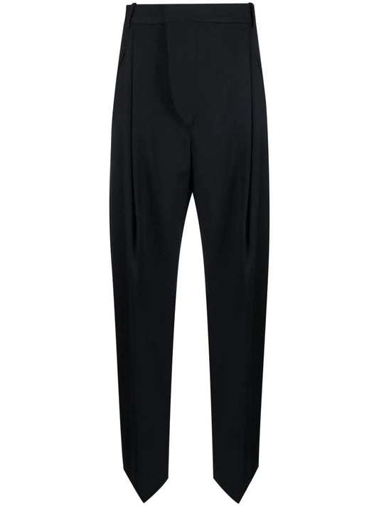 Pleat-Detailing Wide-Leg Trousers