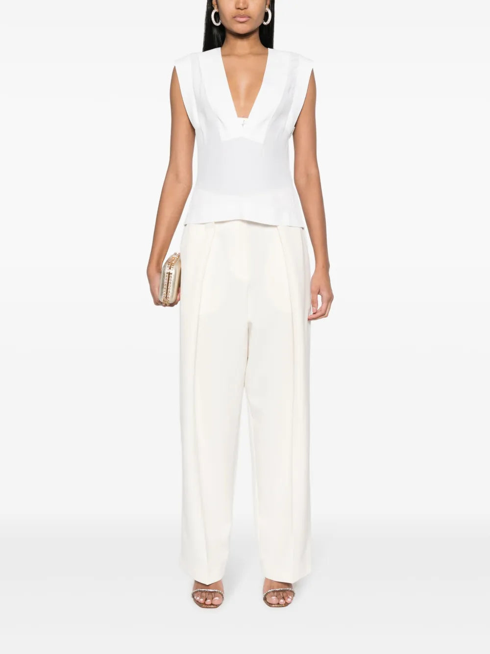 Logo-Embellished Sleeveless Blouse