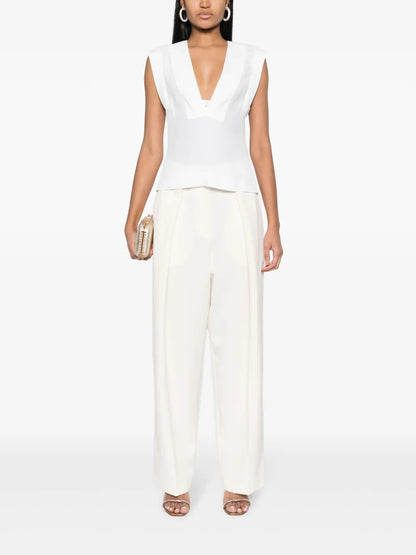 Logo-Embellished Sleeveless Blouse