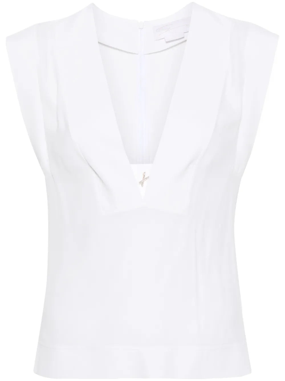Logo-Embellished Sleeveless Blouse