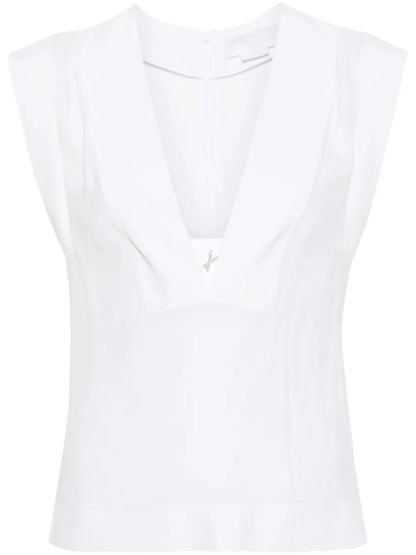 Logo-Embellished Sleeveless Blouse