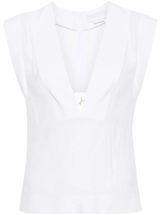 Logo-Embellished Sleeveless Blouse