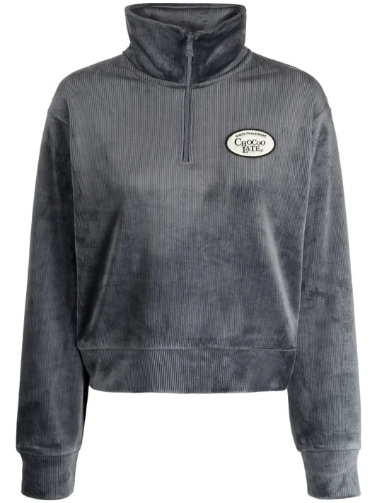 Logo-Patch Corduroy Sweatshirt