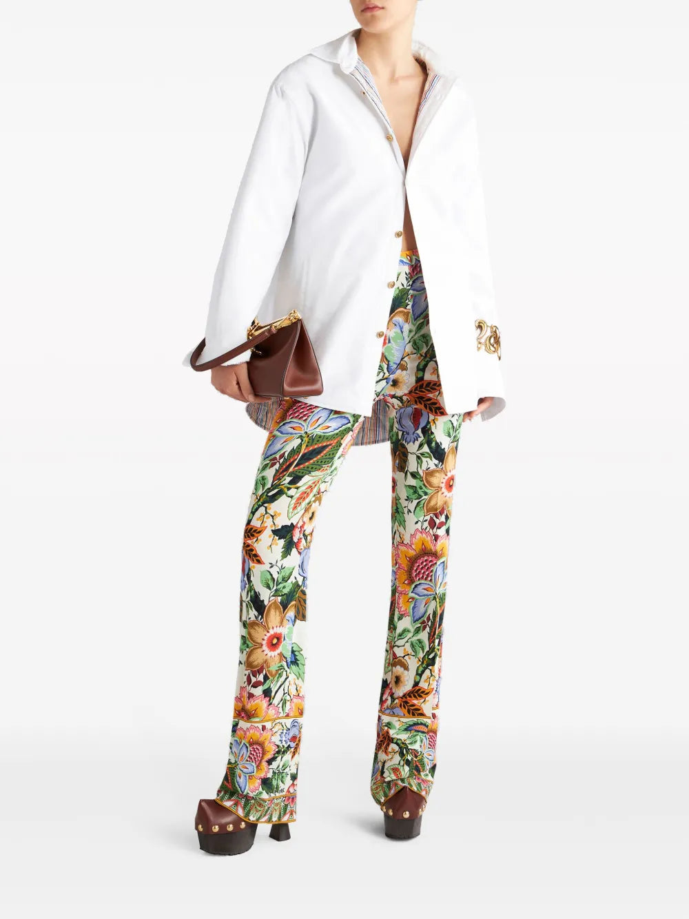 Floral-Print Straight-Leg Trousers