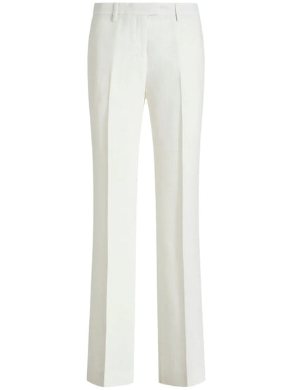 Slub-Texture Tailored Trousers