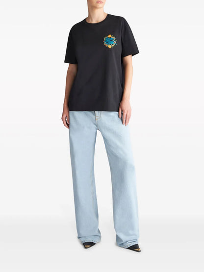 Pegaso-Embroidered Cotton T-Shirt