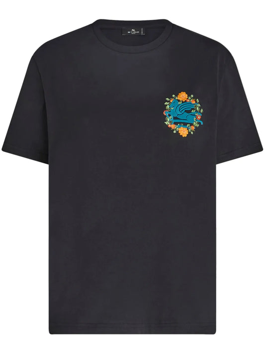 Pegaso-Embroidered Cotton T-Shirt