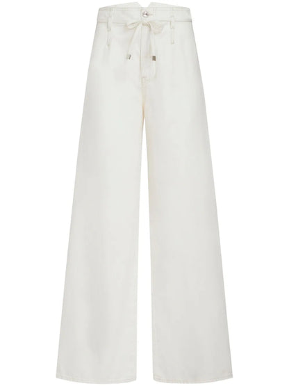Belted High-Rise Wide-Leg Jeans