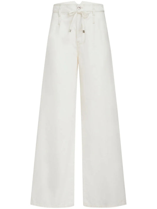Belted High-Rise Wide-Leg Jeans