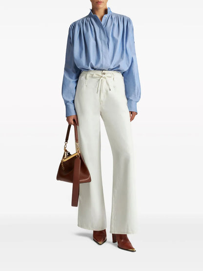 Belted High-Rise Wide-Leg Jeans