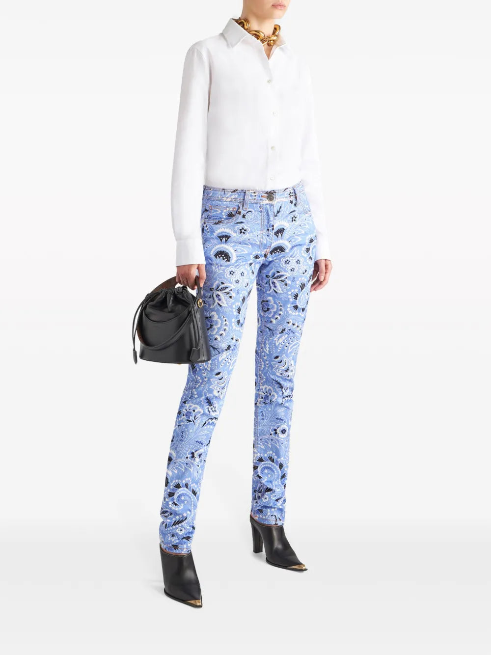 Bandana-Print Skinny Jeans