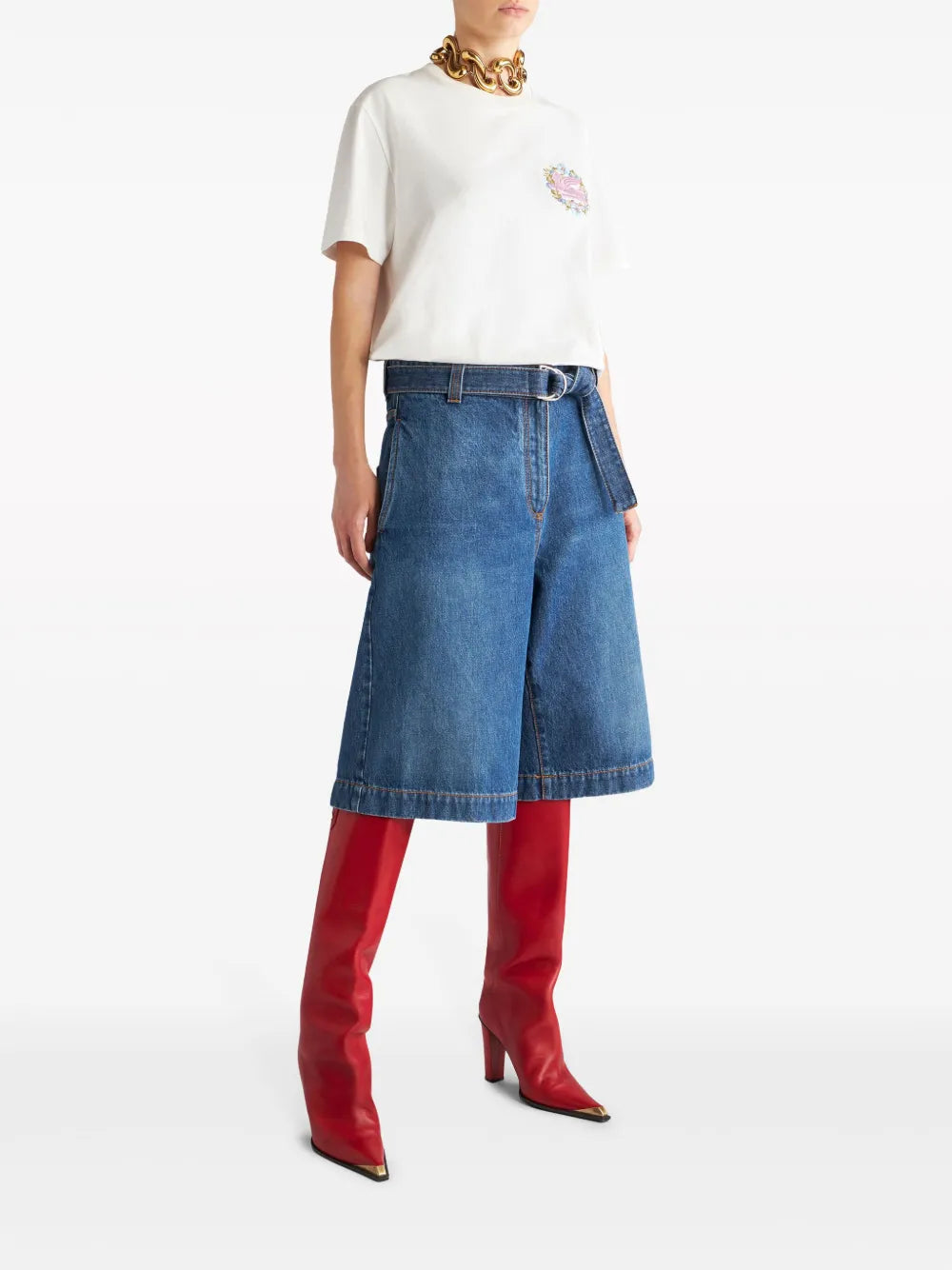 Pegaso-Embroidered Cotton T-Shirt