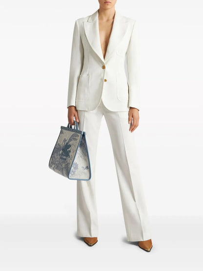 Single-Breasted Slub Blazer