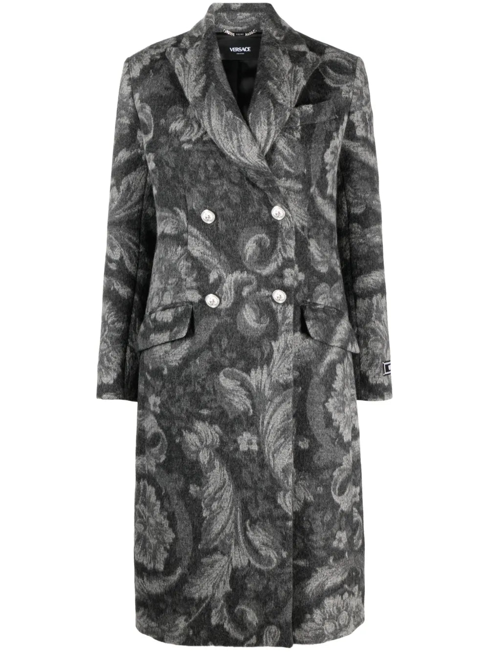 Barocco Stencil Double-Breasted Coat