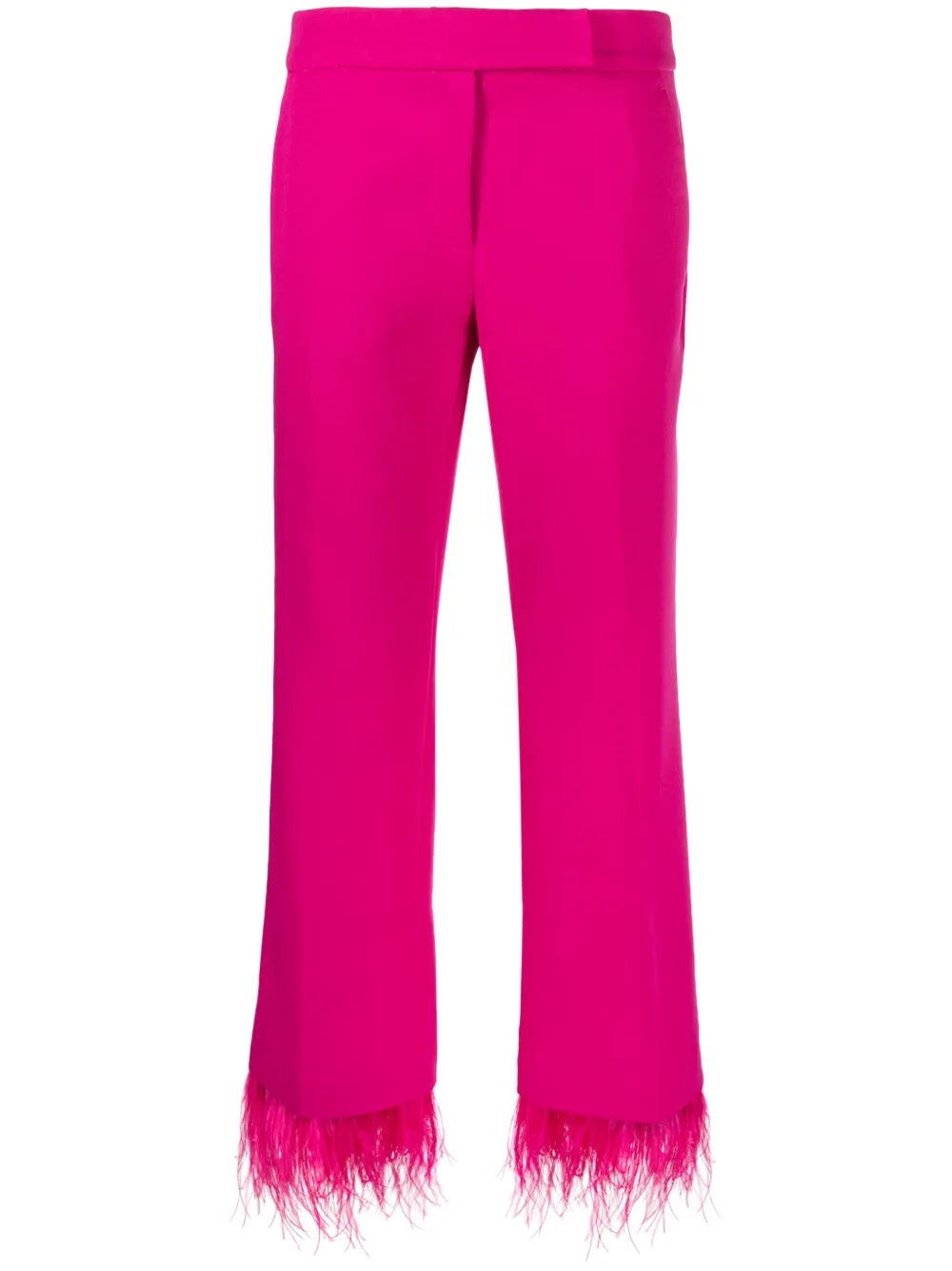 Feather-Trim Cropped Trousers
