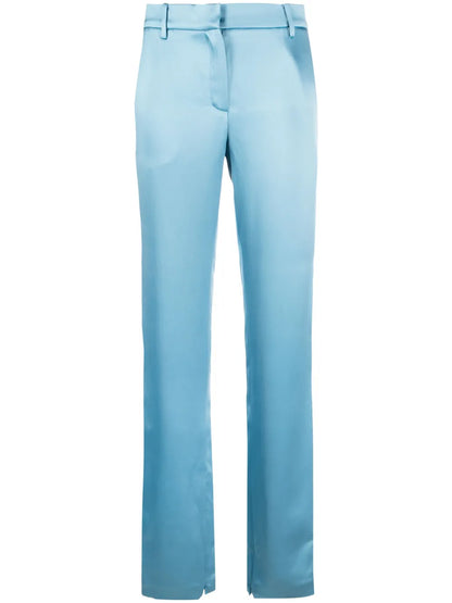 Silk Satin Straight-Leg Trousers