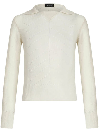 Perforated-Detail Wool Jumper