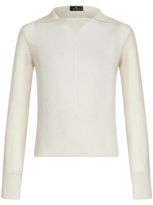 Perforated-Detail Wool Jumper