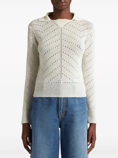 Perforated-Detail Wool Jumper