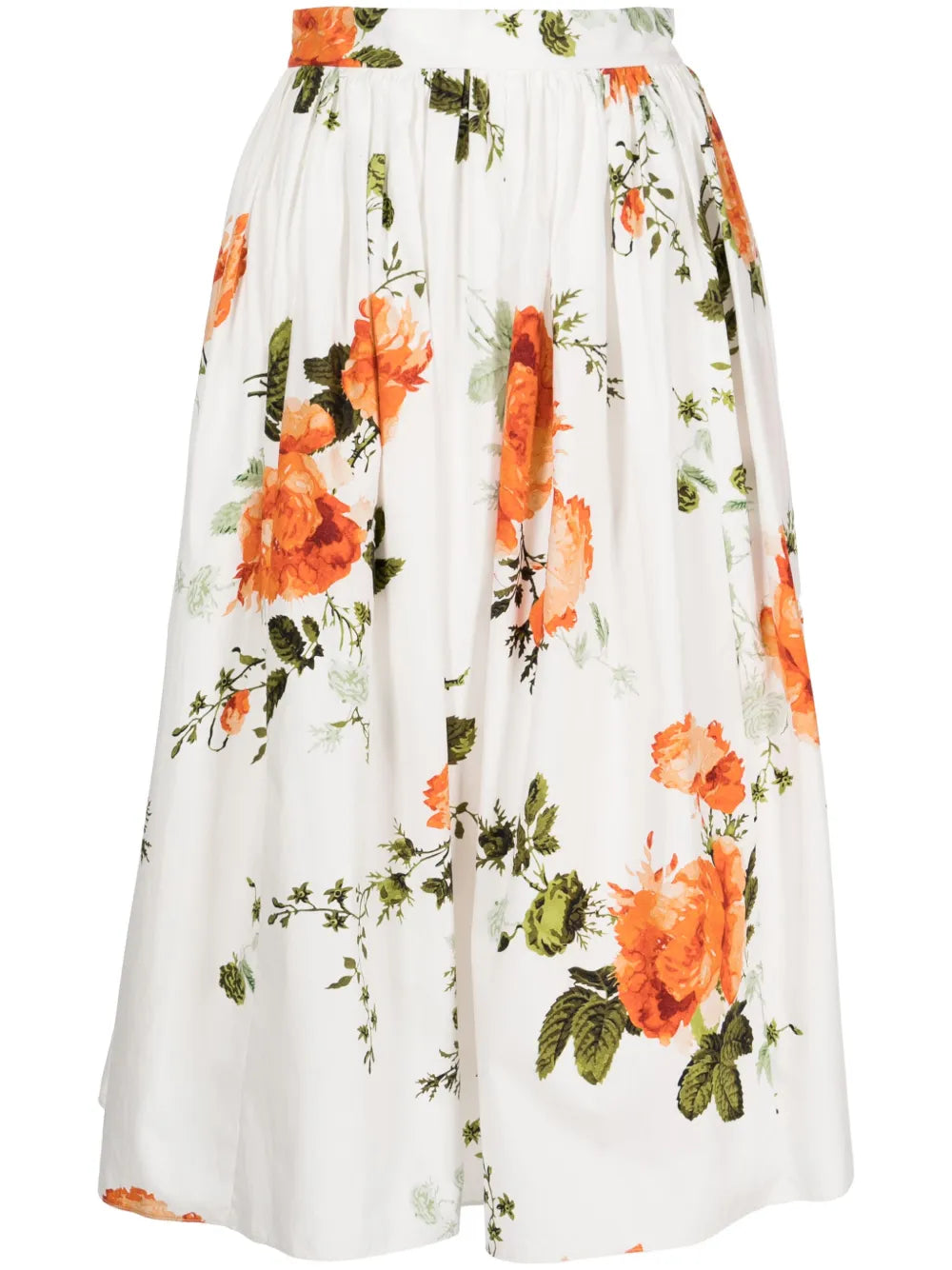 Floral-Print Poplin Skirt
