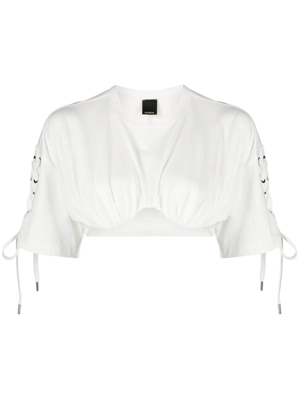 Lace-Up Cropped T-Shirt