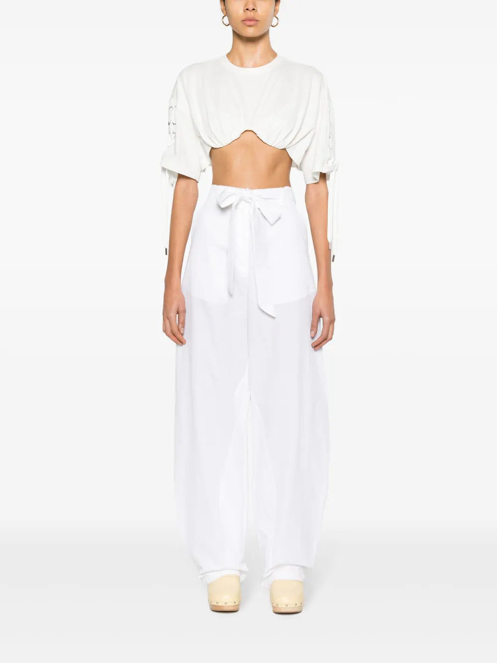 Lace-Up Cropped T-Shirt