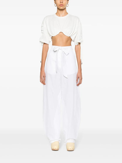 Lace-Up Cropped T-Shirt