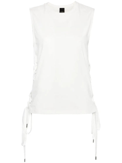 Lace-Up Cotton Tank Top
