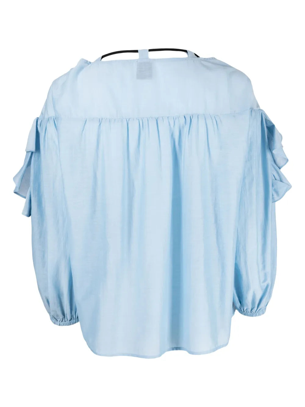 Tied-Neck Ruffled Blouse
