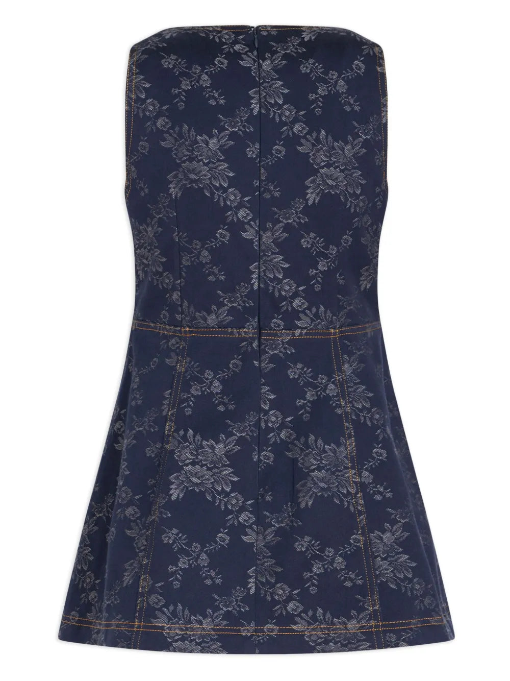 Floral-Jacquard Denim Minidress