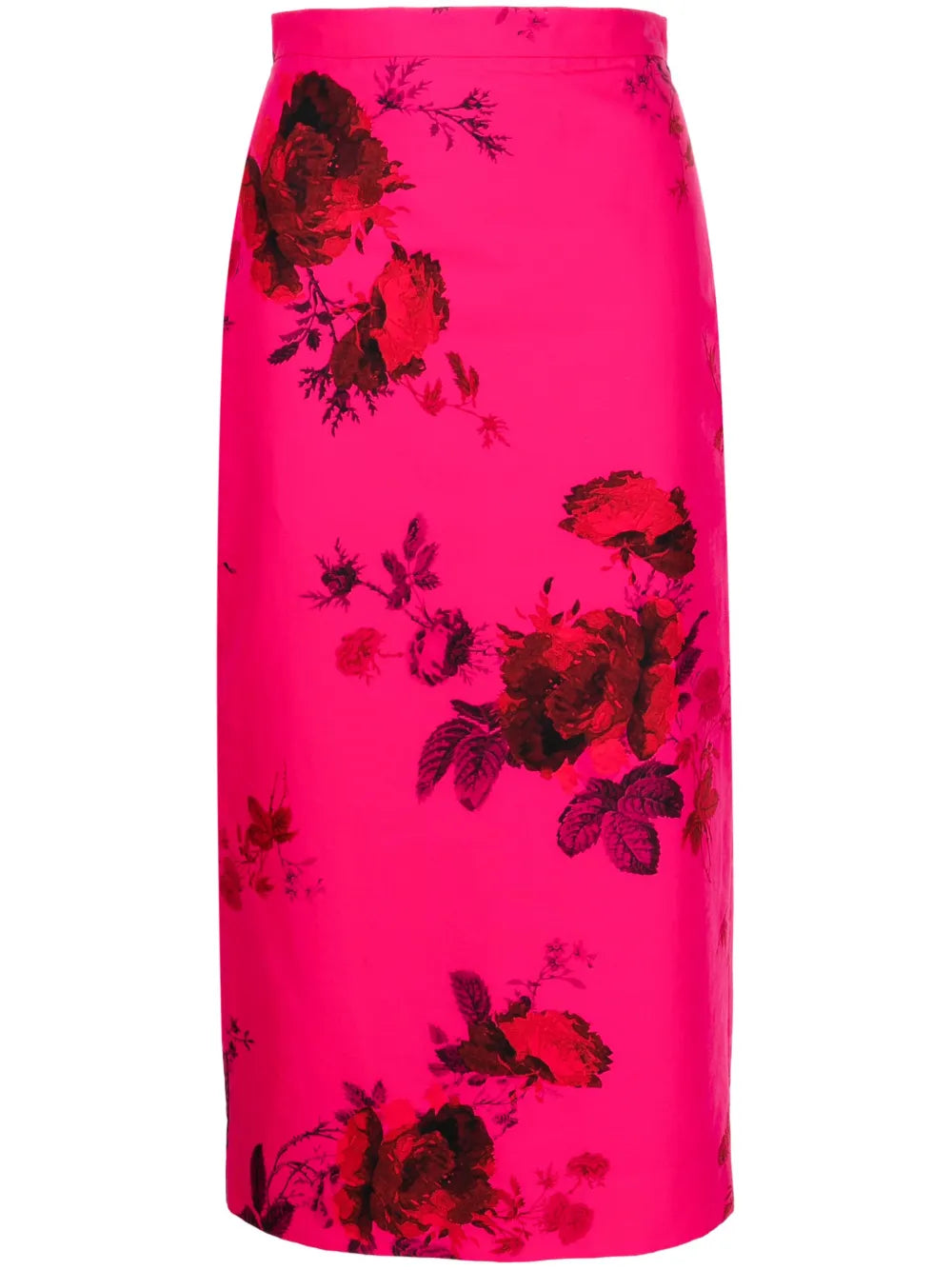 Floral-Print Faille Pencil Skirt
