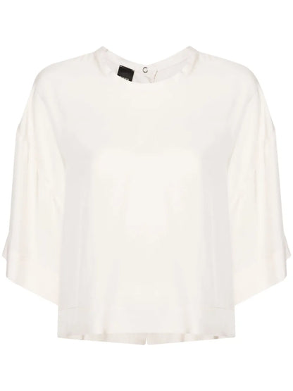 Boat-Neck Short-Sleeve Blouse