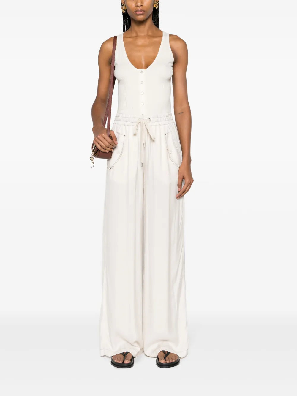 Embroidered-Logo Ribbed Tank Top