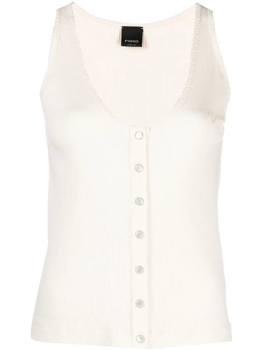Embroidered-Logo Ribbed Tank Top