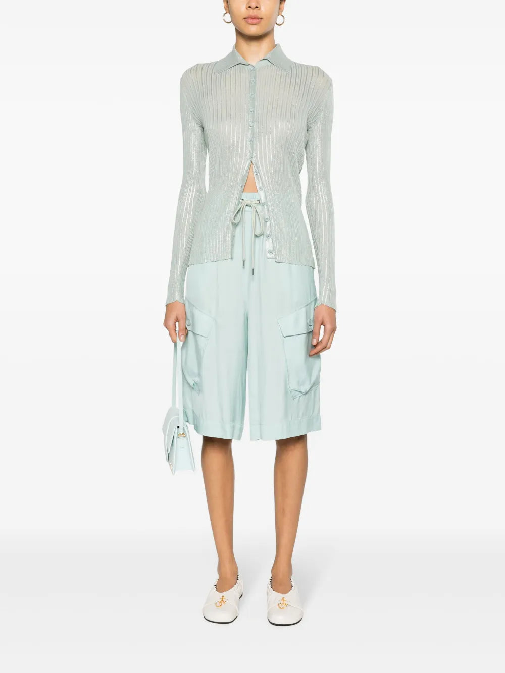 Ribbed Lurex Cardigan