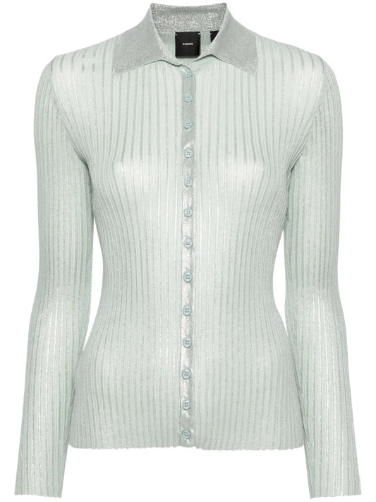 Ribbed Lurex Cardigan