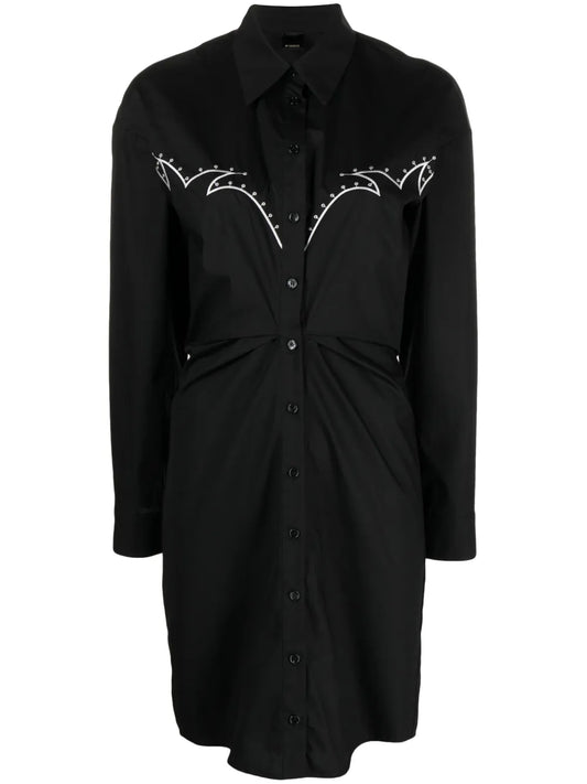 Embroidered Cotton Shirt Dress
