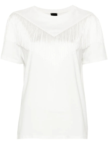Fringed Cotton T-Shirt