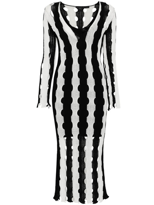Striped Cut-Out Maxi Dress
