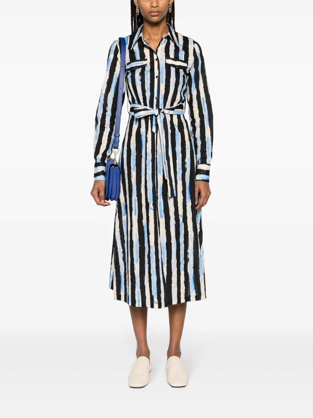 Assente Striped Cotton Shirtdress
