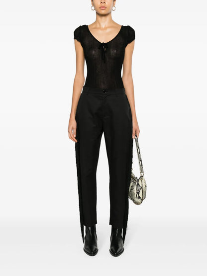 Fringed Straight-Leg Trousers