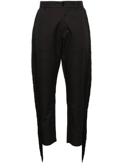 Fringed Straight-Leg Trousers