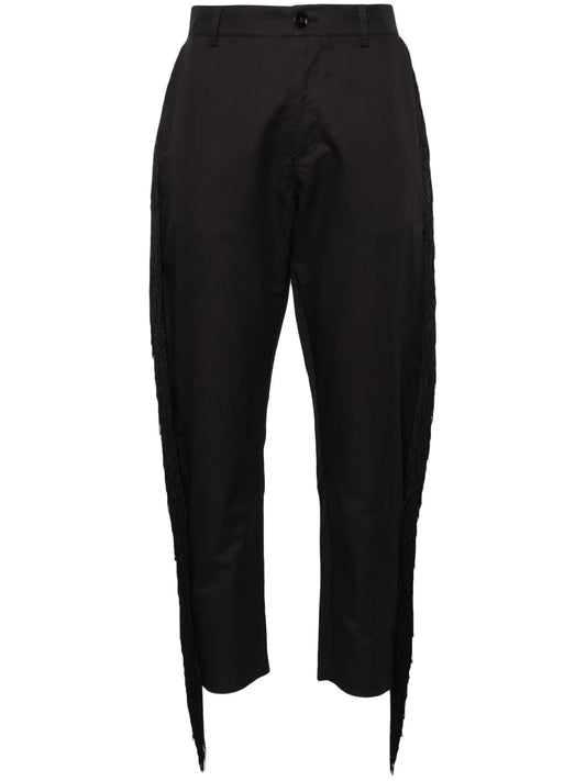 Fringed Straight-Leg Trousers