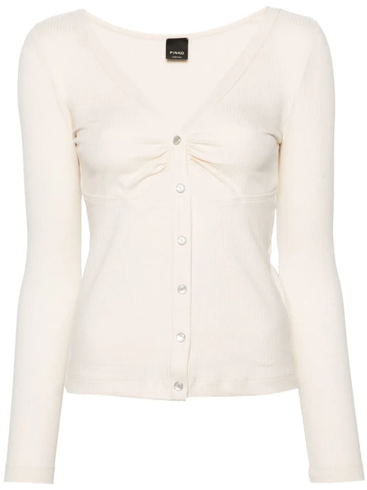 Cut-Out Detailed Ribbed Top