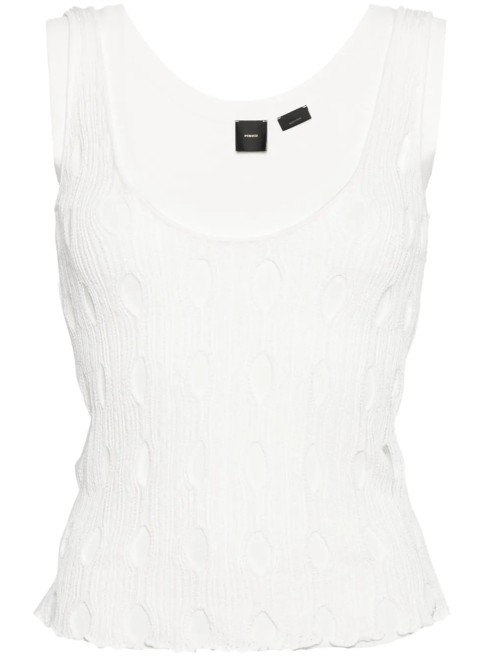 V-Neck Open-Knit Tank Top