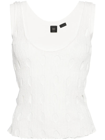 V-Neck Open-Knit Tank Top