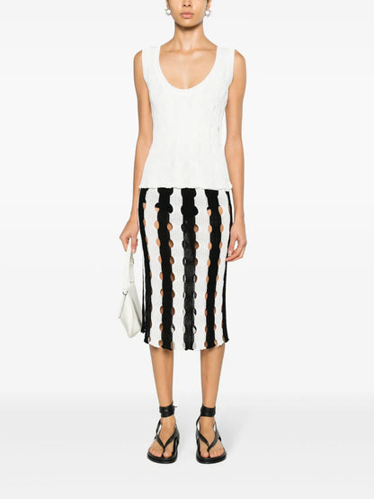 V-Neck Open-Knit Tank Top
